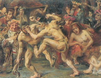 Odysseus in gevecht met de bedelaar door Lovis Corinth